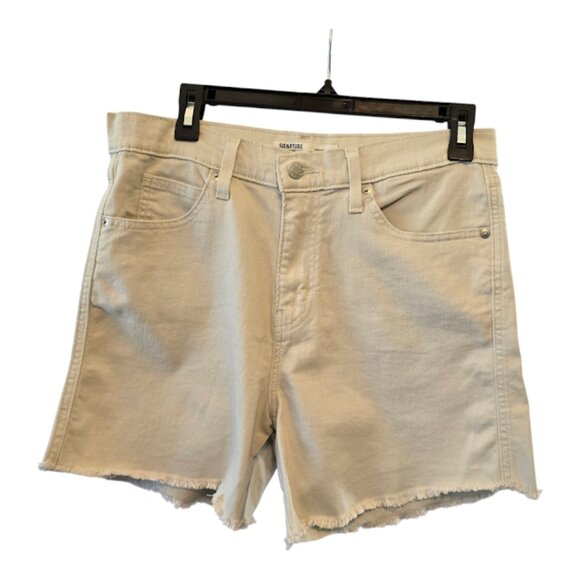 LEVIS STRAUSS SIGNATURE GOLD HERITAGE HIGH RISE SHORTS BEIGE CREAM SIZE 10 W30 - Picture 1 of 7